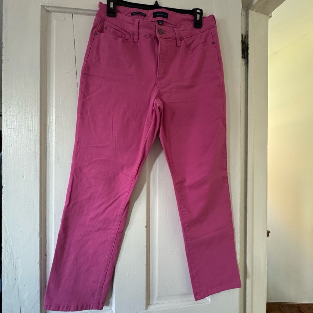 Pink high waisted jeans
